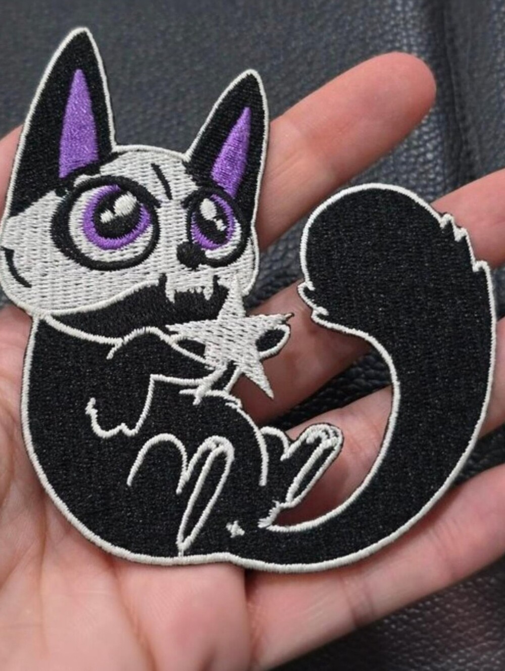Killstar Just Playin Patch Occult Cute Cat Star Embroidered Deadstock Accessory